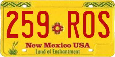 NM license plate 259ROS