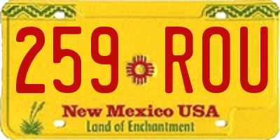 NM license plate 259ROU