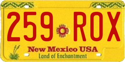 NM license plate 259ROX