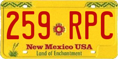 NM license plate 259RPC