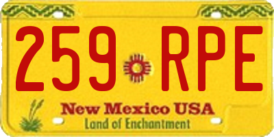 NM license plate 259RPE