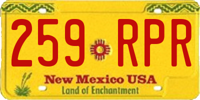 NM license plate 259RPR