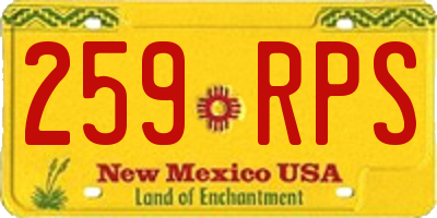 NM license plate 259RPS