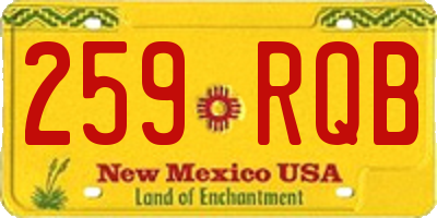 NM license plate 259RQB