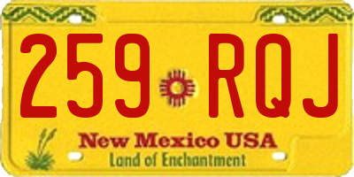 NM license plate 259RQJ