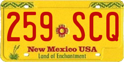 NM license plate 259SCQ