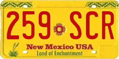 NM license plate 259SCR