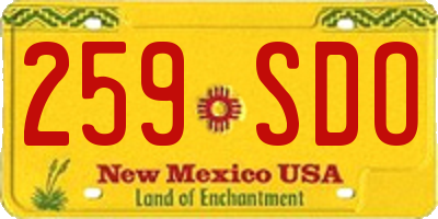 NM license plate 259SDO