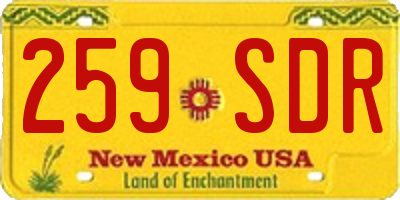 NM license plate 259SDR