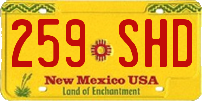 NM license plate 259SHD