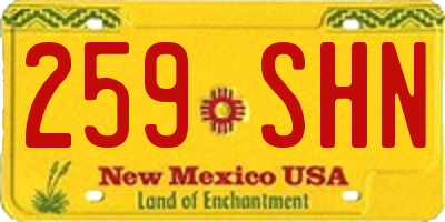 NM license plate 259SHN