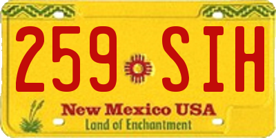 NM license plate 259SIH