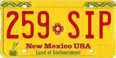 NM license plate 259SIP