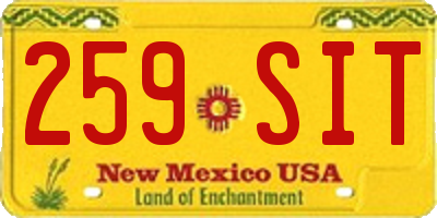 NM license plate 259SIT