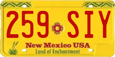 NM license plate 259SIY