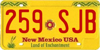 NM license plate 259SJB