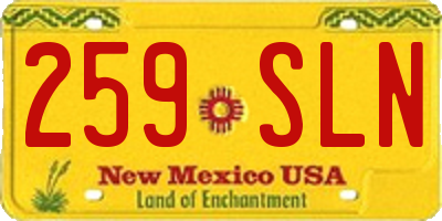 NM license plate 259SLN