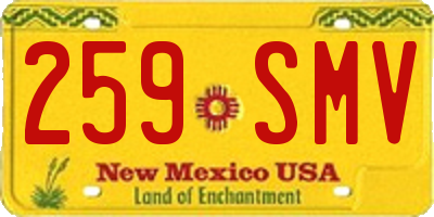 NM license plate 259SMV