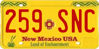 NM license plate 259SNC