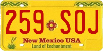NM license plate 259SOJ
