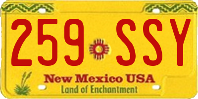 NM license plate 259SSY