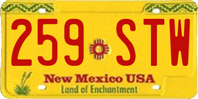 NM license plate 259STW