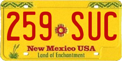 NM license plate 259SUC
