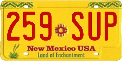 NM license plate 259SUP
