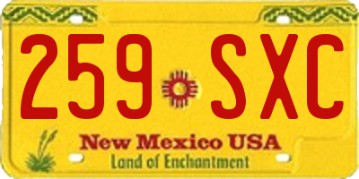 NM license plate 259SXC