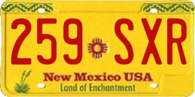 NM license plate 259SXR