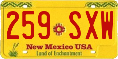 NM license plate 259SXW