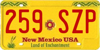 NM license plate 259SZP