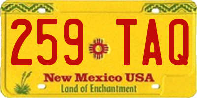 NM license plate 259TAQ