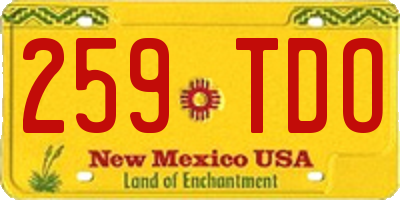 NM license plate 259TDO