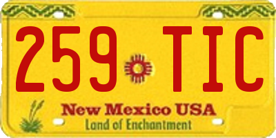 NM license plate 259TIC