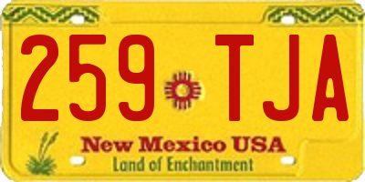 NM license plate 259TJA