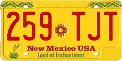 NM license plate 259TJT