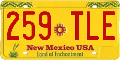 NM license plate 259TLE