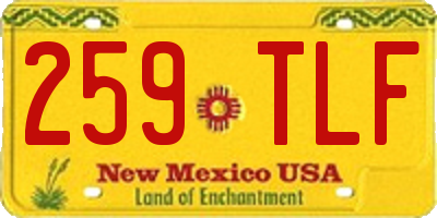 NM license plate 259TLF