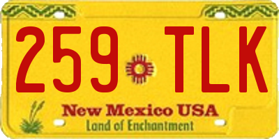 NM license plate 259TLK