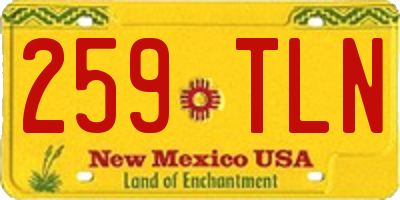 NM license plate 259TLN
