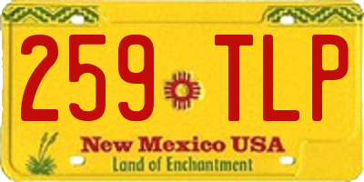 NM license plate 259TLP