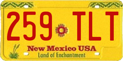 NM license plate 259TLT