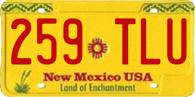 NM license plate 259TLU