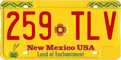 NM license plate 259TLV