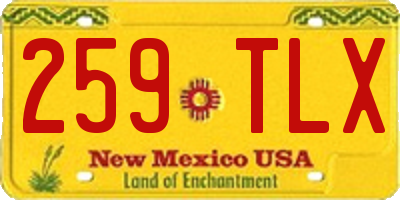 NM license plate 259TLX