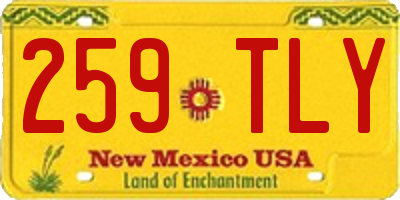 NM license plate 259TLY