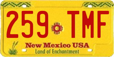 NM license plate 259TMF