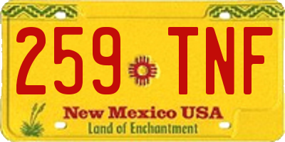 NM license plate 259TNF