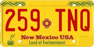 NM license plate 259TNQ